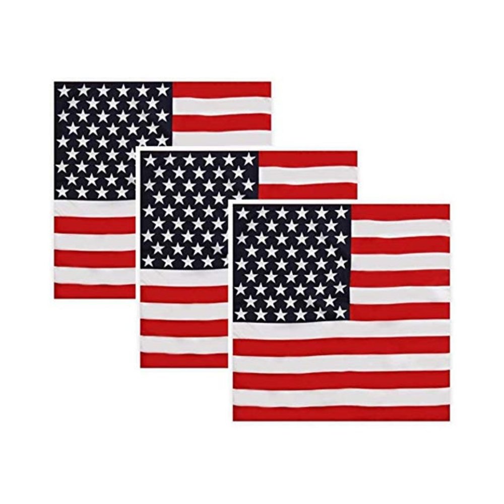 Hibaly 100% Cotton Classic Unisex Bandanas 3-Pack